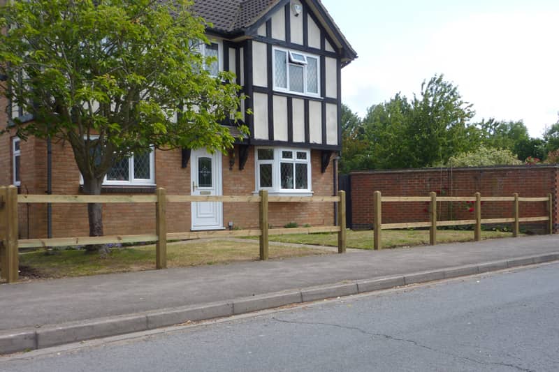 Wooden post fence